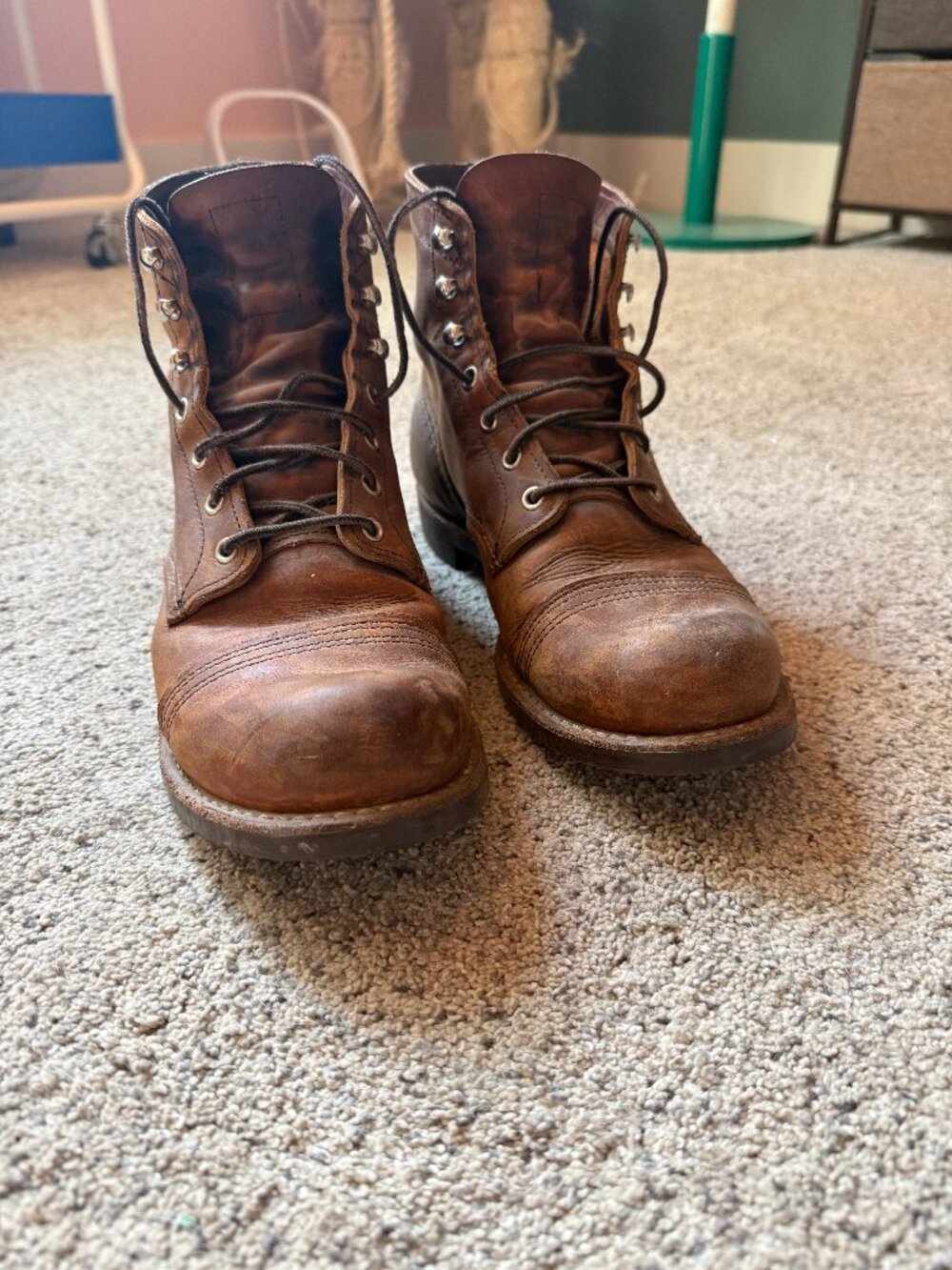 Brown leather Red Wings Iron Ranger boots